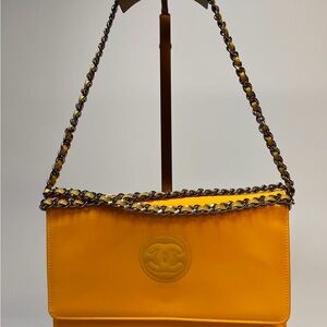 Chanel Vibrant Yellow Shoulder Bag with Chain Strap